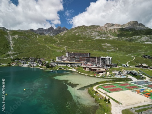 tignes le lac 2100, french alps, france