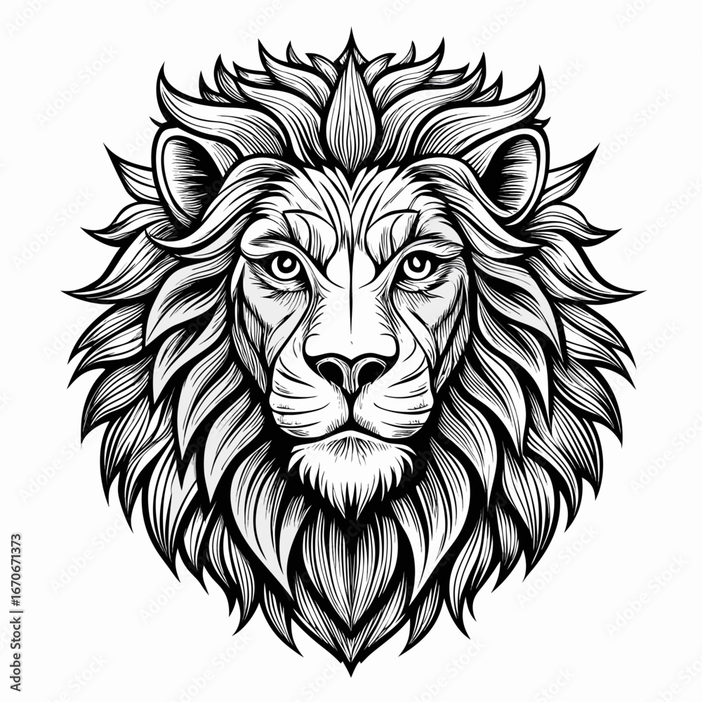 Obraz premium lion head vector