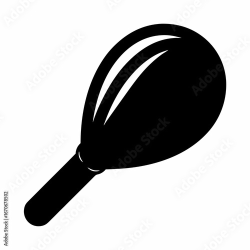 Black Maraca musical instrument design with white background for music creation