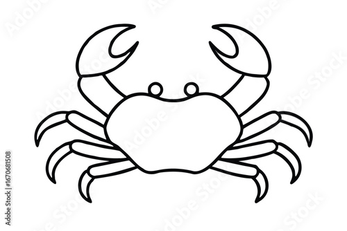 one line vector illustration of a crab with claws