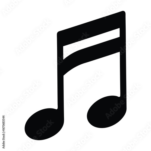Illustration of the sixteenth music note with two beams and flags