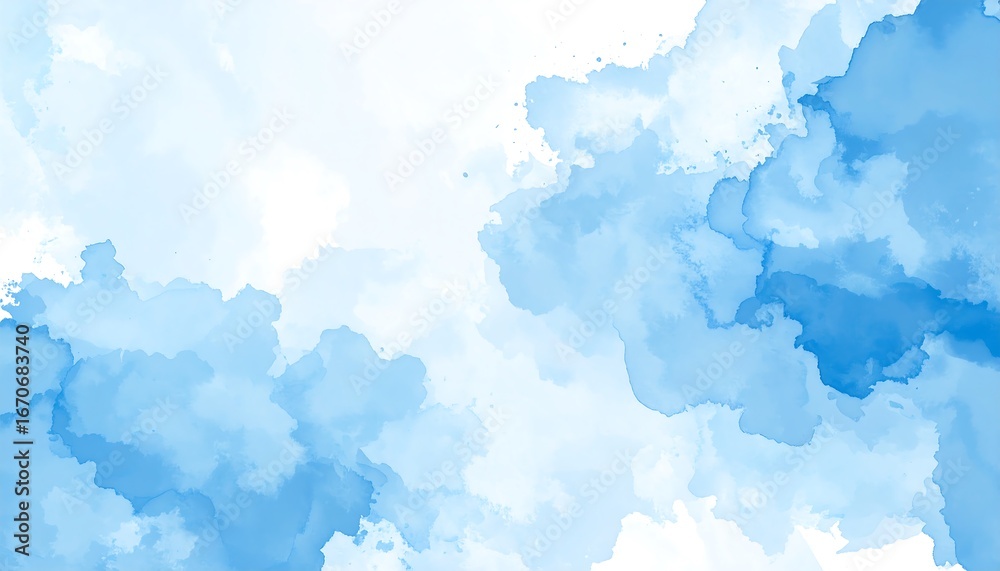Obraz premium Blue Watercolor Sky Background.