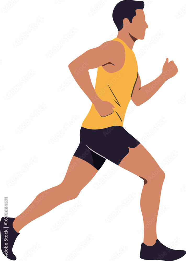 Obraz premium A side profile of a runner in stride