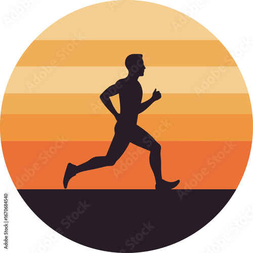  A simple illustration of a morning run silhouette
