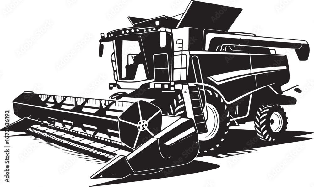 Fototapeta premium Forklift truck silhouette vector art illustration, Shapes Collection Isolated on White Background