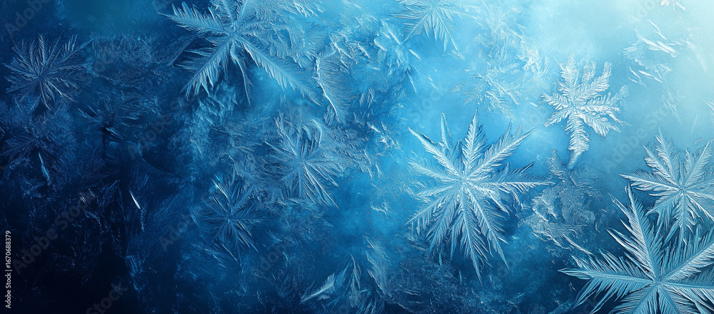 Fototapeta premium Frost background with Copy Space