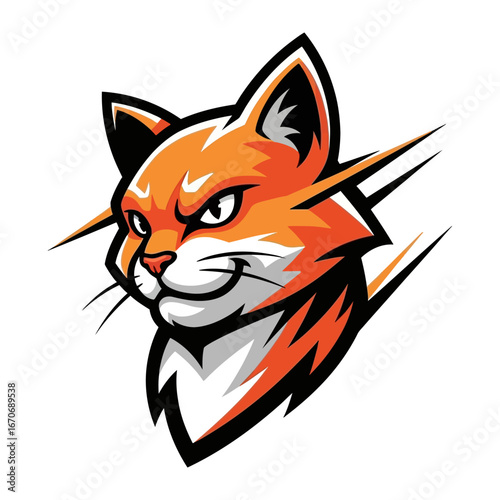 Playful Feline Mascot: A vibrant, animated cat illustration showcasing a dynamic character design, perfect for branding, gaming, or playful projects.