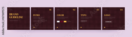 Brand guideline carousel banner template for social media post. instagram or linkedin brand identity tips series carousel layout design. Editable Carousel post for any business.