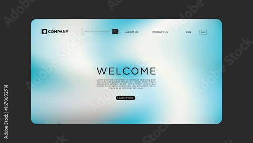 Modern website welcome screen with search bar and navigation for business growth and engagement