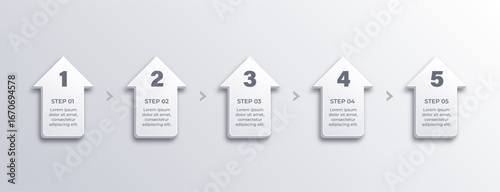 Minimalist Grain White Arrow Up Infographic Process Banners Grain White