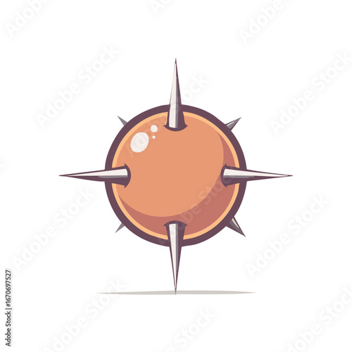 Cartoon spiked ball weapon danger spike danger hazard sharp aggression aggression