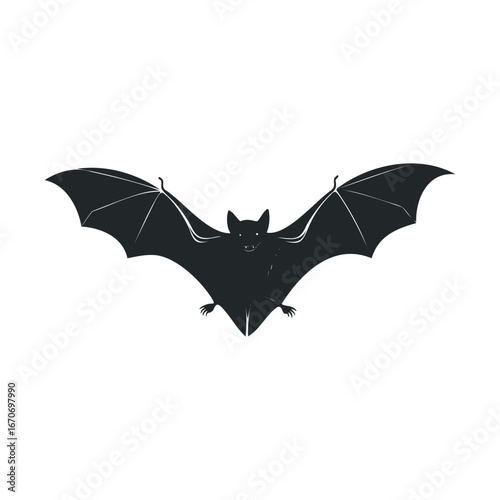 Bat silhouette for Halloween decorations and invitations design. Halloween vector illustration