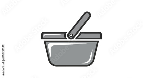 Clean and modern shopping basket icon for e commerce and retail