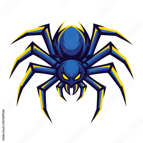 Mystical Spider Illustration: An artistic illustration showcases a striking, vibrant spider with an eye-catching design and a touch of mystique.