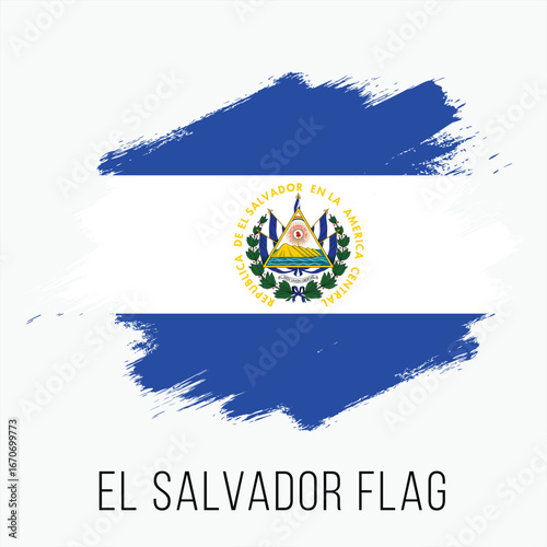 Vector art of el salvador flag painted with a brush stroke