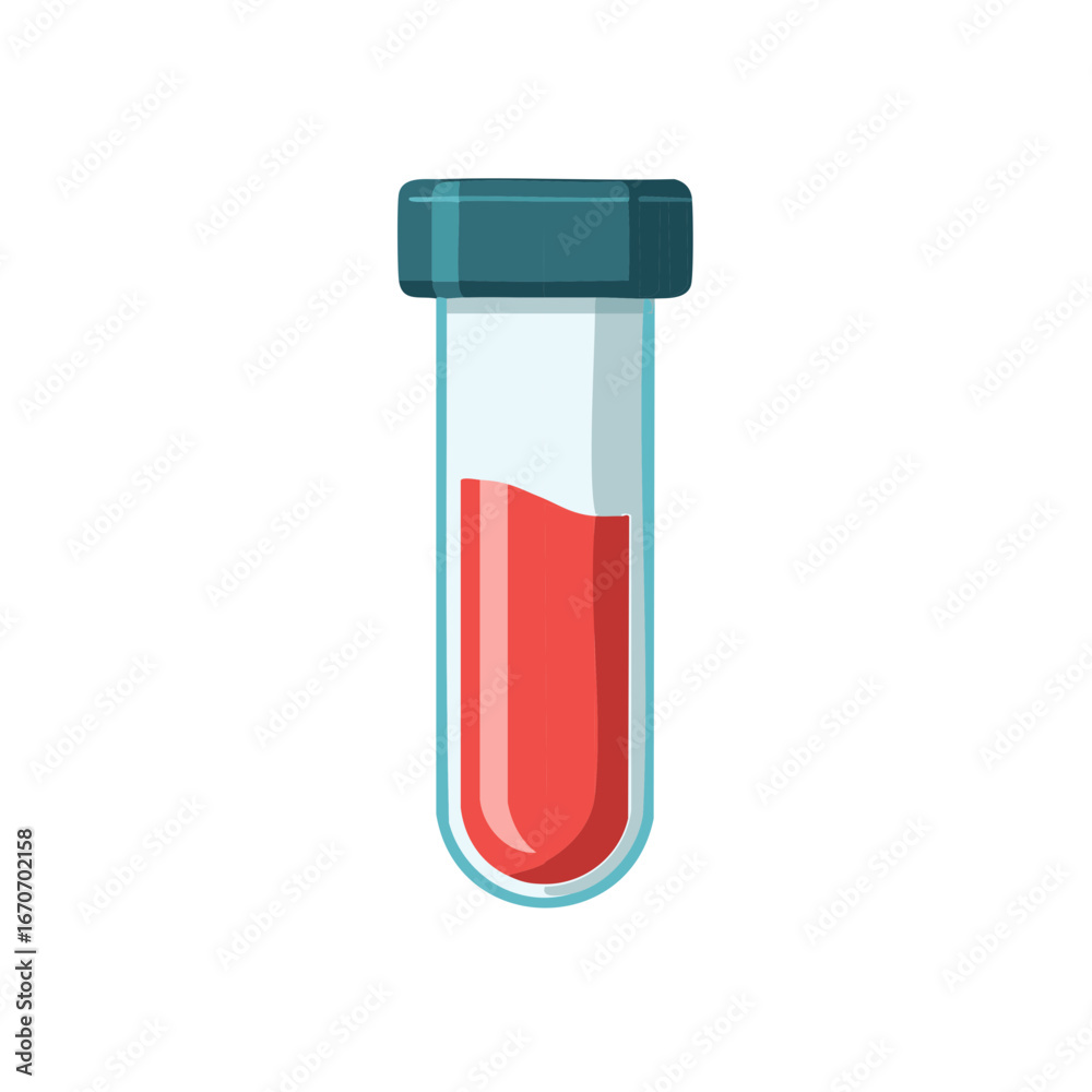Medical Test Tube with Red Liquid Sample for Laboratory Analysis and Scientific Research Medical Test Tube with Red Liquid Sample for Laboratory Analysis and Scientific Research
