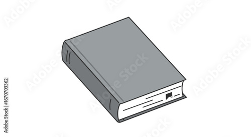 Isolated gray book reading material literature study textbook education knowledge learning library on transparent background