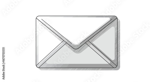White envelope mail message communication letter paper correspondence send receive graphic design simple icon on transparent background