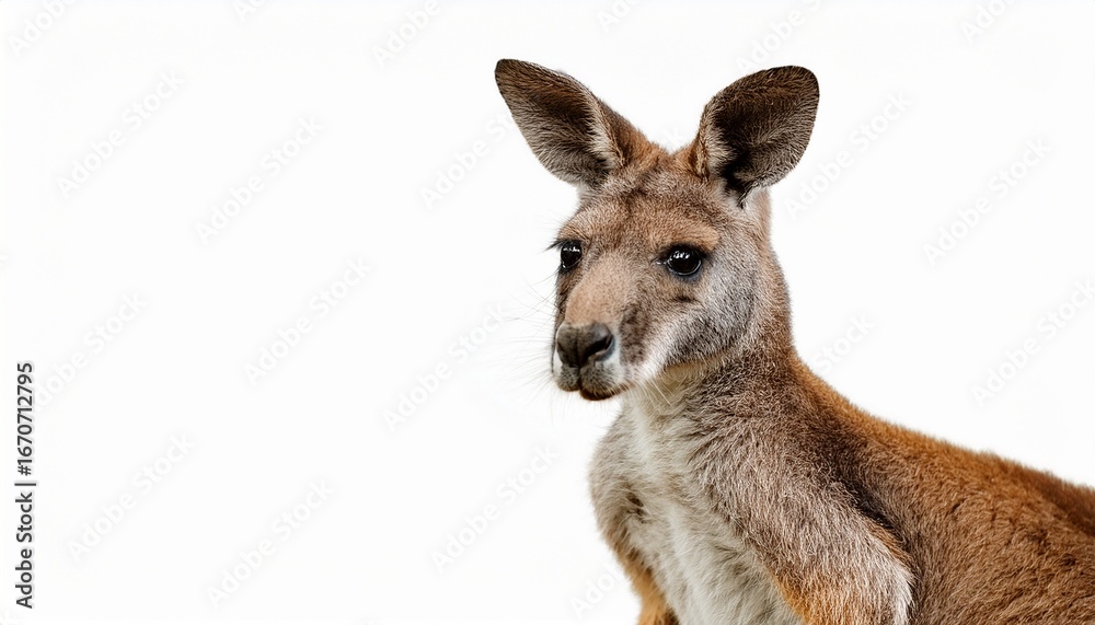 Fototapeta premium kangaroo isolated on white background this marsupial has the scientific name macropus giganteus