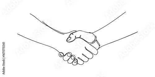 Detailed handshake drawing symbolizing agreement trust cooperation and partnership vector