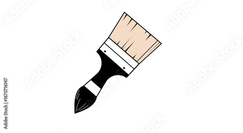 Paint brush painting tool artistic equipment creative design illustration art supply for painters artists on transparent background