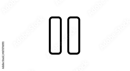 Pause button media player icon symbol interface control play video audio music stop sign design element ui ux on transparent background