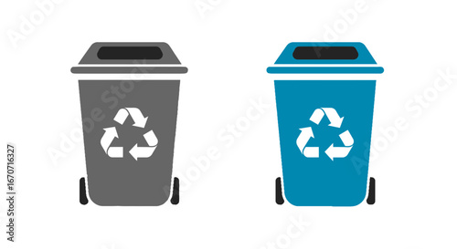 Recycle bins recycling symbol, waste management, environmental conservation and sustainability concept on transparent background