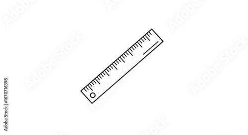 White ruler measurement tool vector graphic design illustration for school and office supplies use on transparent background