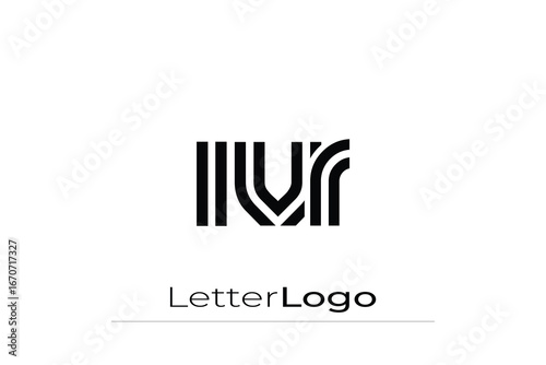 IVR Creative Unique Modern Letter Logo Design. Elegant Monogram Logo Design with Decorative Elements and Typography