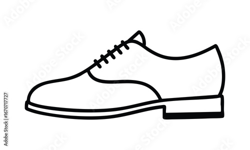 Classic oxford shoe outline for men's formal footwear fashion vector