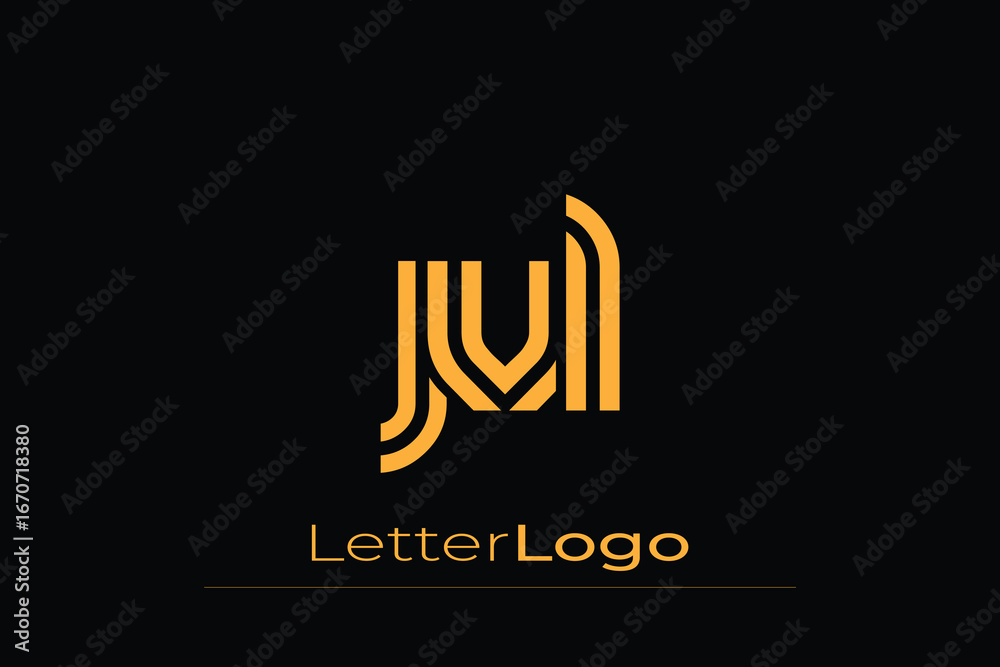 Fototapeta premium JVL Creative Unique Modern Letter Logo Design. Elegant Monogram Logo Design with Decorative Elements and Typography