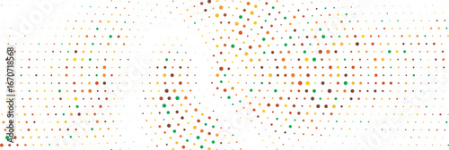 Abstract geometric halftone pattern with colorful triangle pixel shapes in red green yellow and orange modern digital texture retro pop art dotted background design wallpaper