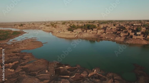 Mali – 4K Drone Aerial of Djenné with Famous Great Mosque of Mud Architecture