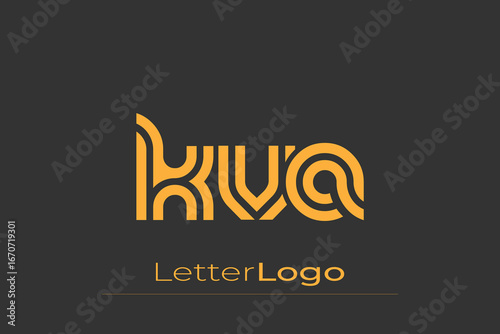 KVA Creative Unique Modern Letter Logo Design. Elegant Monogram Logo Design with Decorative Elements and Typography