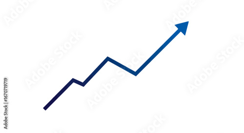 Growth chart graph diagram infographic finance business success arrow increase rising trend upward direction on transparent background