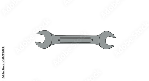 Silver wrench tool equipment repair mechanic construction industry automotive maintenance hardware fixing instrument on transparent background