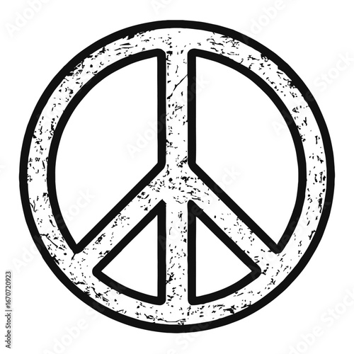 Vintage Peace Symbol - Grungy Vector Graphic for Harmony and Activism
