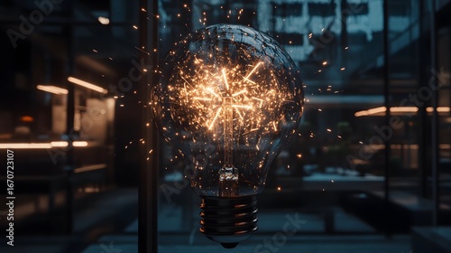 Brilliant Lightbulb Sparks Innovation Idea Concept