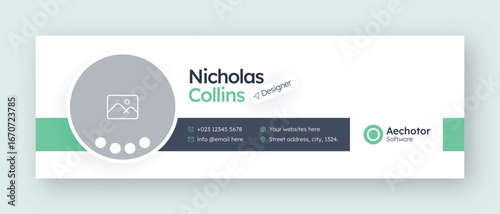 Email signature or email footer and personal social media facebook cover design template