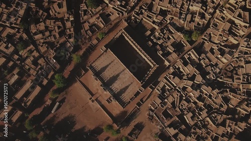 Mali – 4K Drone Aerial of Djenné with Famous Great Mosque of Mud Architecture