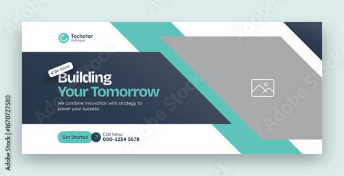 Marketing facebook cover web banner template