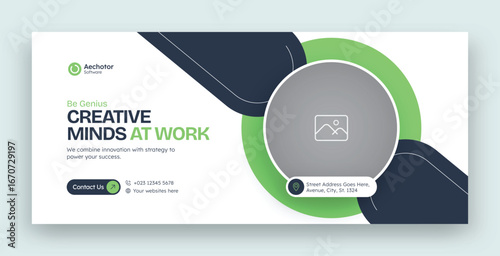 Marketing facebook cover web banner template