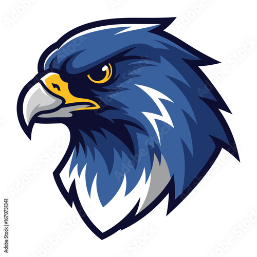 The Majestic Eagle: A stunning illustration of an eagle's head, showcasing its piercing gaze and powerful beak. The artistic illustration embodies strength and freedom.
