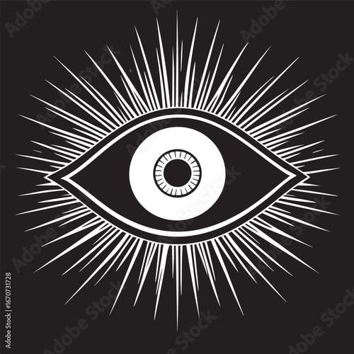 Eye of vision outline. Clarity and future insight in minimal form.