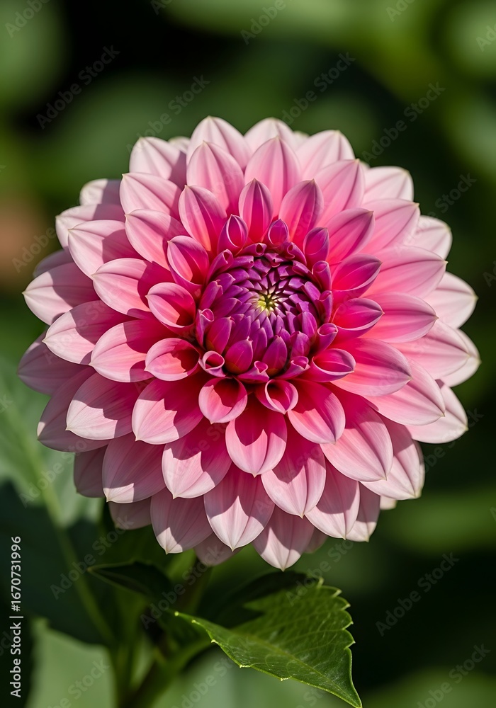 Fototapeta premium Radiant Pink Dahlia Blossom in Full Bloom.