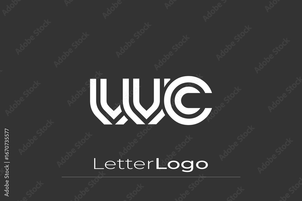 Naklejka premium VVC Creative Unique Modern Letter Logo Design. Elegant Monogram Logo Design with Decorative Elements and Typography