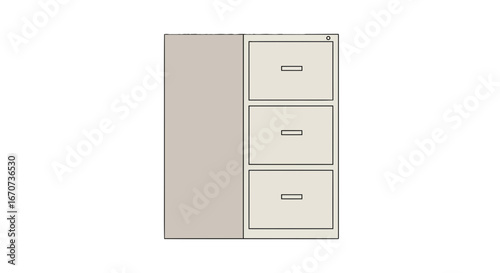 Filing cabinet office furniture storage document organizer metal drawers lateral file organization system on transparent background