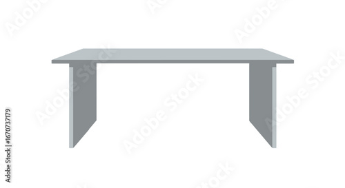 Modern desk office furniture minimalist design simple table workspace contemporary workstation interior decor on transparent background