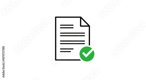 Document file paper checkmark complete approved verified success agreement contract form task done on transparent background