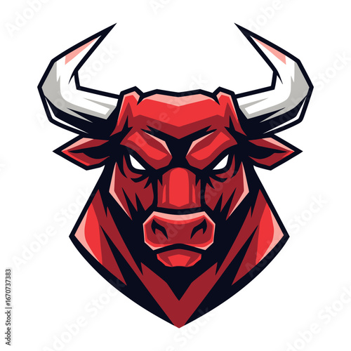Illustrative Bull Symbol: A bold illustration of a powerful bull, its intense gaze and robust form conveying strength, determination, and unwavering resolve.